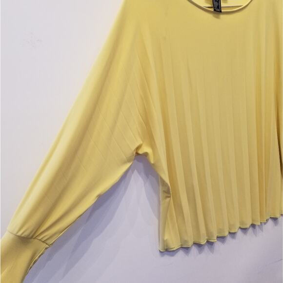 Frank Lyman New Yellow Tunic Top Pleated Long Sleeve Blouse Size 8 - Picture 7 of 14